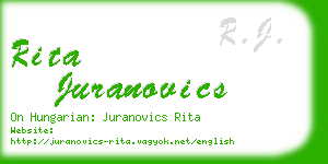 rita juranovics business card